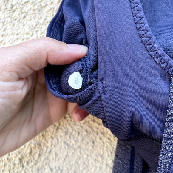 Lululemon Run Times Tank Heathered Cadet Blue 8 Bra - Picture 7 of 7